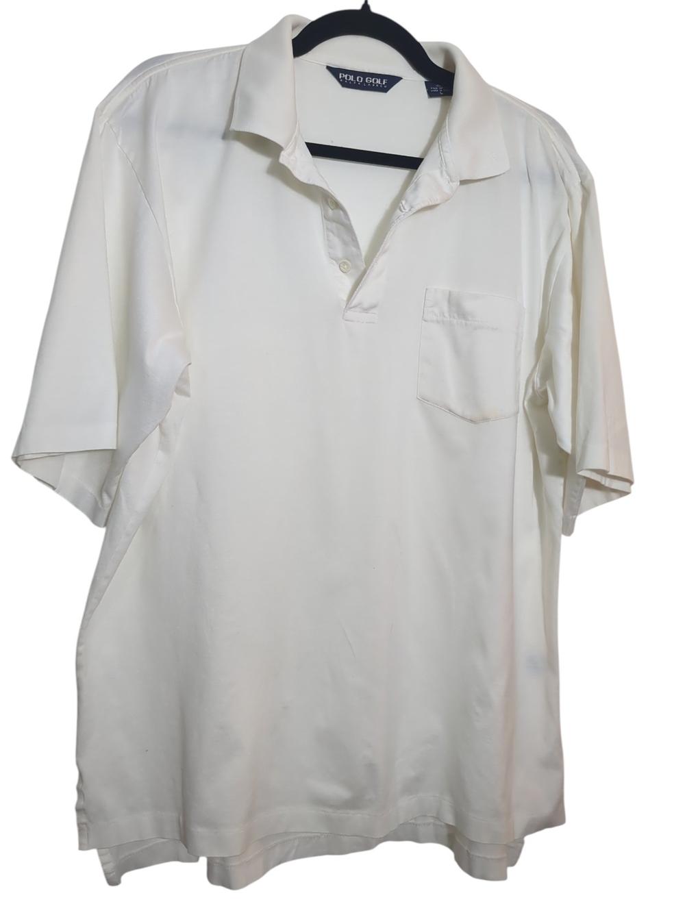 Vtg Men's Polo Ralph Lauren White Pima Cotton Golf Shirt L Preppy Country Club